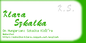 klara szkalka business card